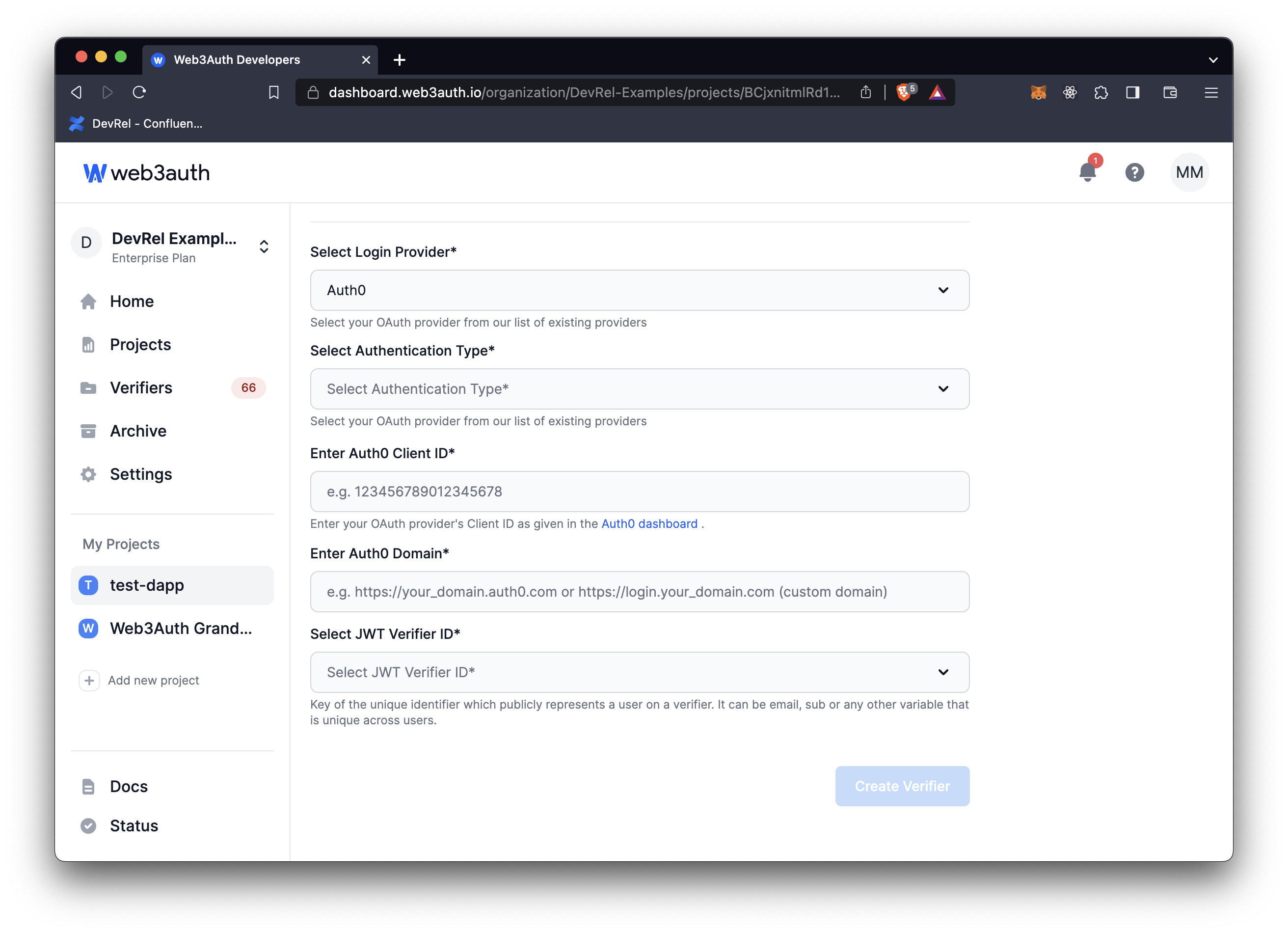 Yandex - Auth0 Client ID and Auth0 Domain on Web3Auth Dashboard